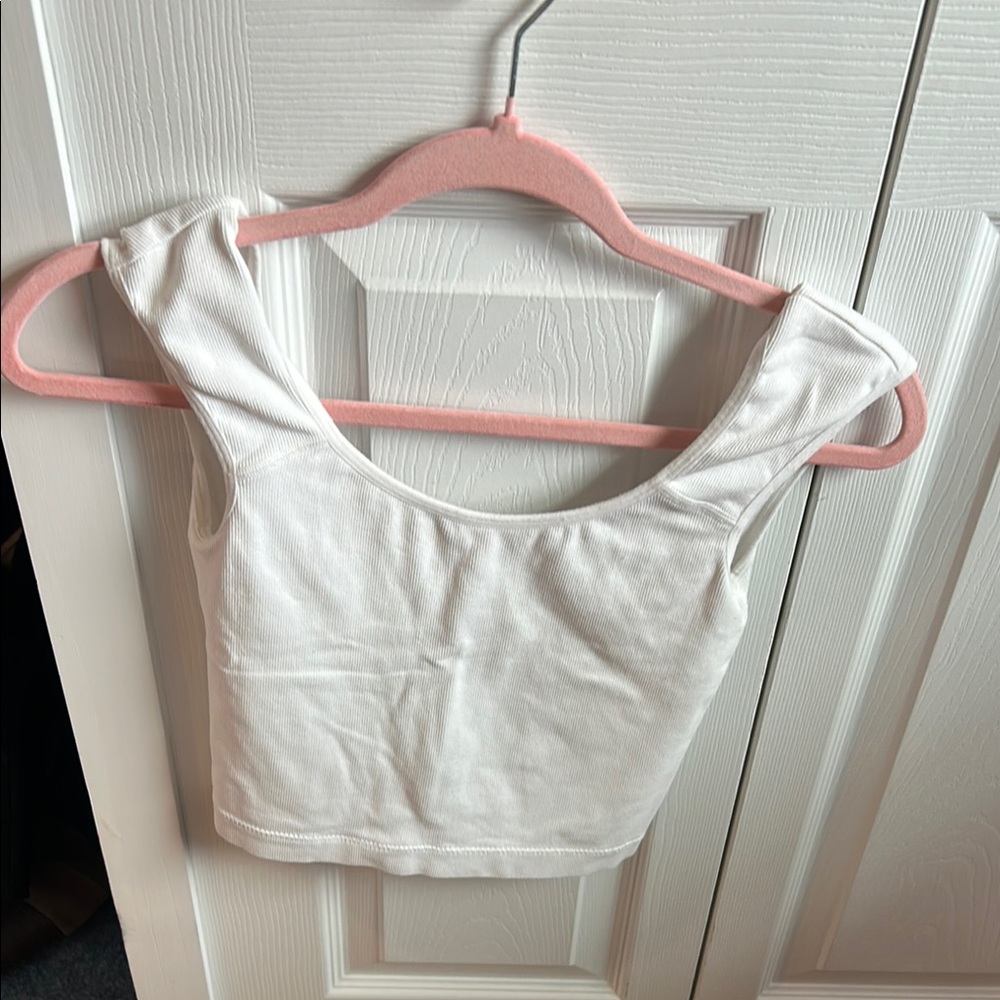 White sleeveless Crop top from Garage